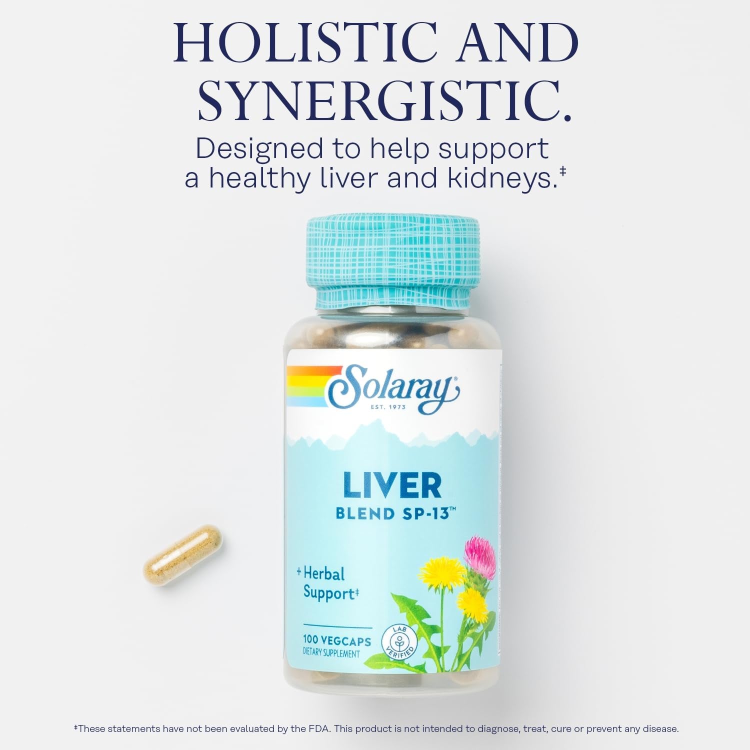 Liver Blend SP-13, Traditional Liver Cleanse Detox & Repair Support with Milk Thistle, Dandelion, Burdock, Artichoke Leaf, Kelp, Peppermint, and Trace Minerals, 100 Servings, 100 Vegcaps