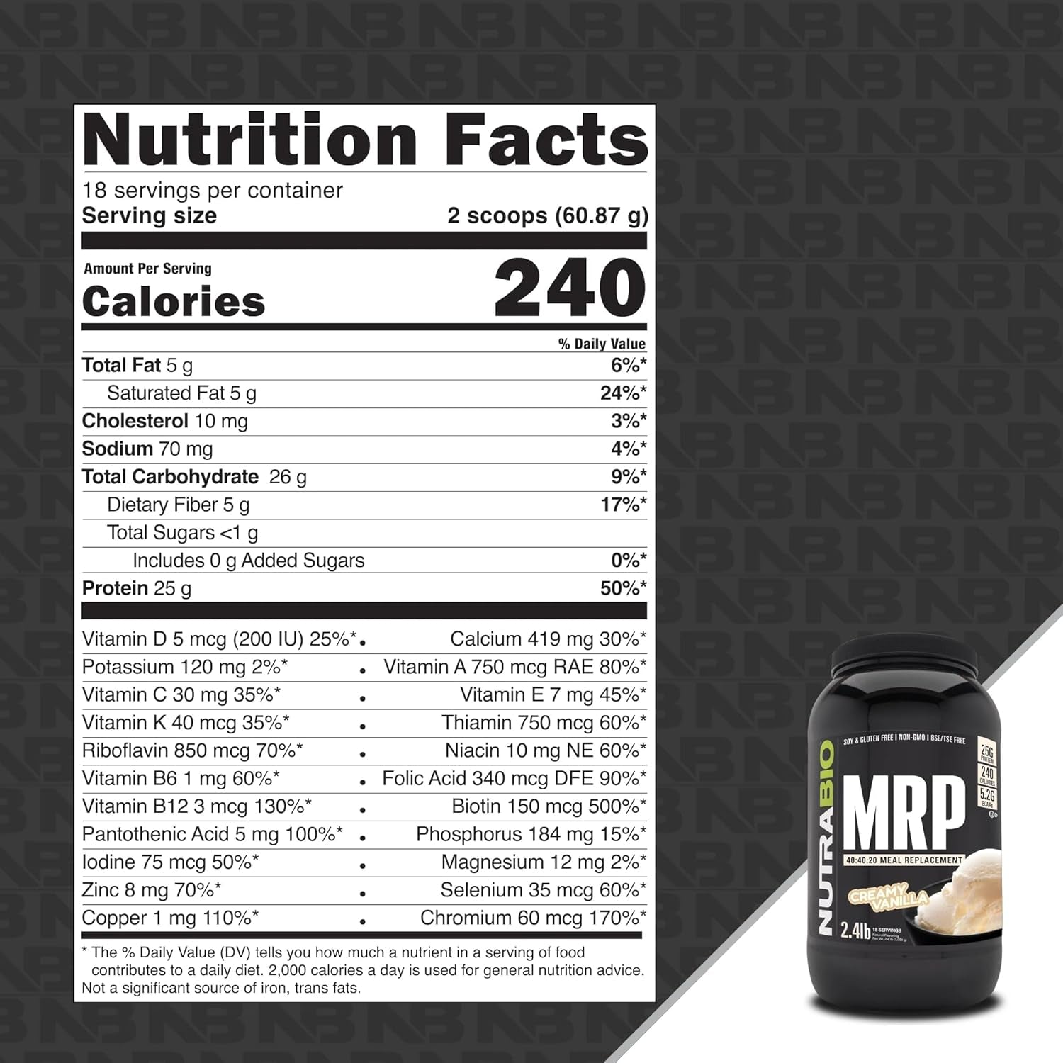 Nutrabio MRP, Complete Meal Replacement Powder (Creamy Vanilla) 