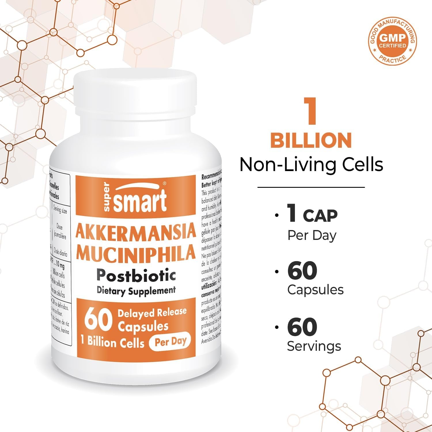 '- Akkermansia Muciniphila Postbiotic 1 Billion Non-Living Cells per Day (Maximum Strength) - GLP-1, Digestive & Gut Health Supplement | Non-Gmo & Gluten Free - 60 Delayed Release Capsules