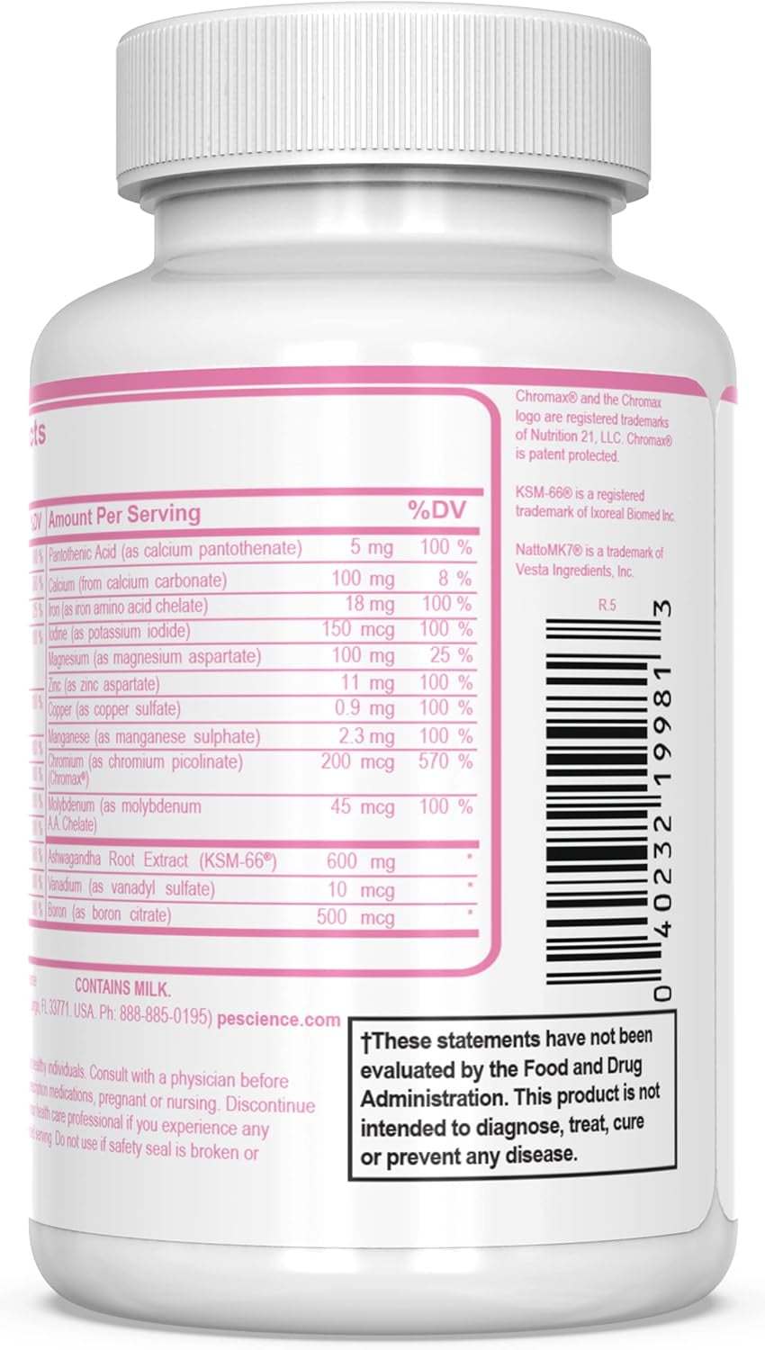 Pescience Trumulti Women'S, Multivitamin with Premium Quality Vitamin C, D, Zinc for Immune & Stress Support, 90 Capsules