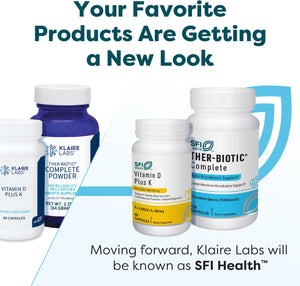 Klaire Labs Ther-Biotic Complete - 25 Billion CFU Probiotic Supplement - Lactobacillus Rhamnosus + 11 Other Probiotic Species - Hypoallergenic Probiotic for Gut Health + Immune Support (60 Capsules)