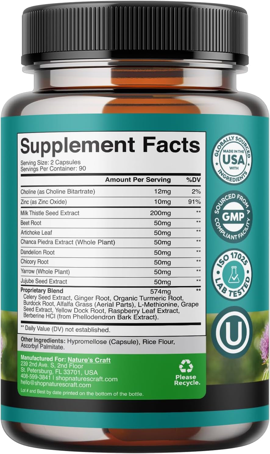 Natures Craft Bundle of Liver Cleanse and Detox & Repair Formula - Herbal Liver Support Supplement and Advanced Bile Salt TUDCA Supplement for Gallbladder Kidney and Liver Support