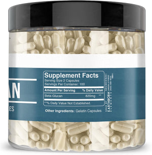 Earthborn Elements Beta Glucan, 200 Capsules, Pure & Undiluted, No Additives