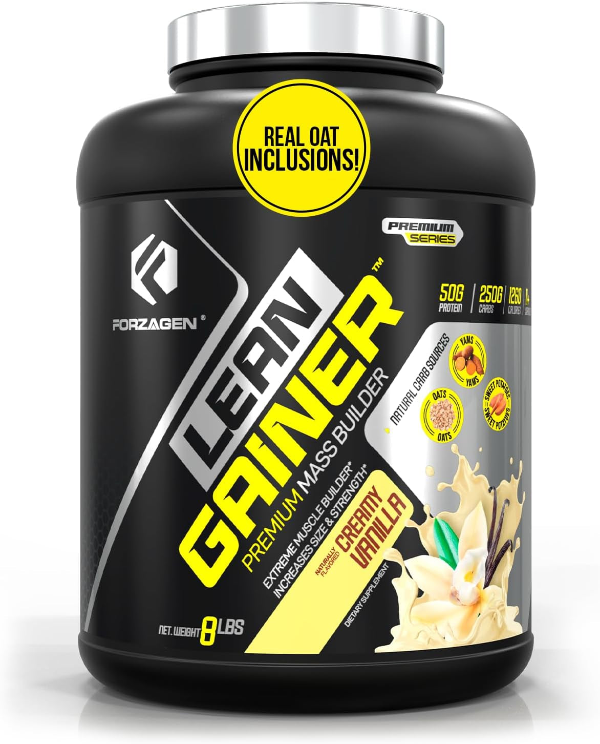 Forzagen Lean Gainer Premium Mass Builder | Mass Gainer Protein Powder for Men & Women | High Calorie Protein, Weight Gain, Bulk, Muscle Building Supplement | Dutch Chocolate, 8 Lbs. (11 Servings) 