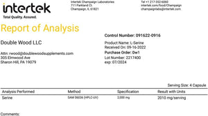 L-Serine Capsules (Third Party Tested) - 2,000Mg Servings Used in Clinical Study, 180 Count, 500Mg per Capsule (L Serine Amino Acid for Serotonin Production and Brain Support) by Double Wood 