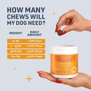 Veterinary Formula Smart Vitality Senior Support Supplement for Dogs - Soft Chews, 100Ct - Support Healthy Joints, Skin, Gut, and Immunity with Glucosamine Chondroitin for Dogs 