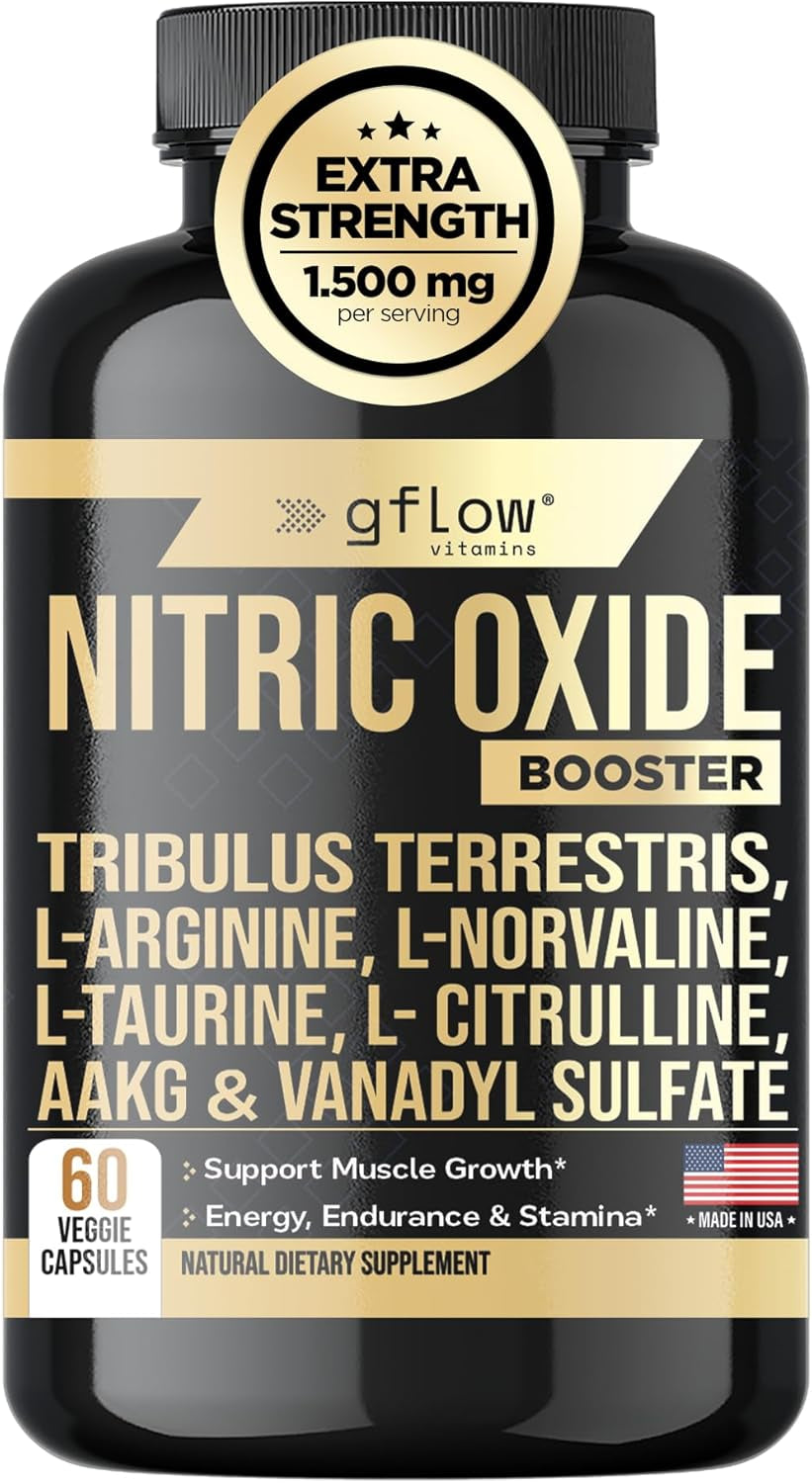 L-Arginin 60 Capsules Nitric Oxide, Testosteron Booster Men'S Health Support 