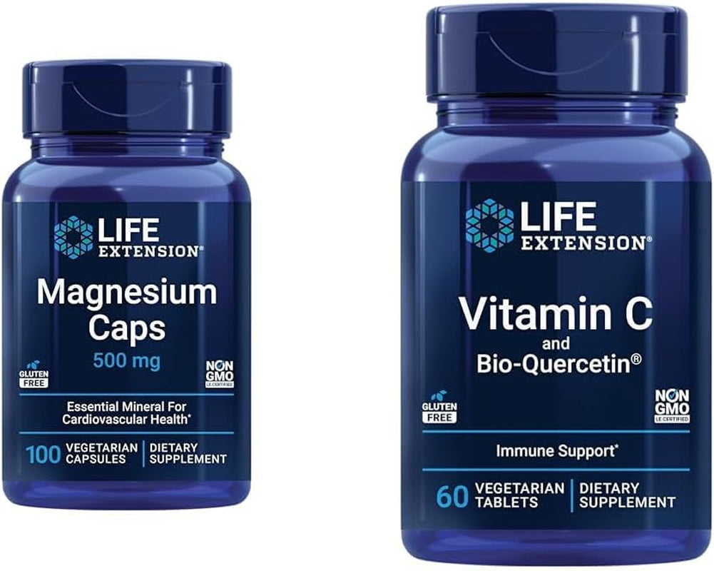 Life Extension Magnesium Caps, 500 Mg, Magnesium Oxide, Citrate, Succinate, Heart Health, Healthy Bones, Metabolism Support, 100 Vegetarian Capsules 