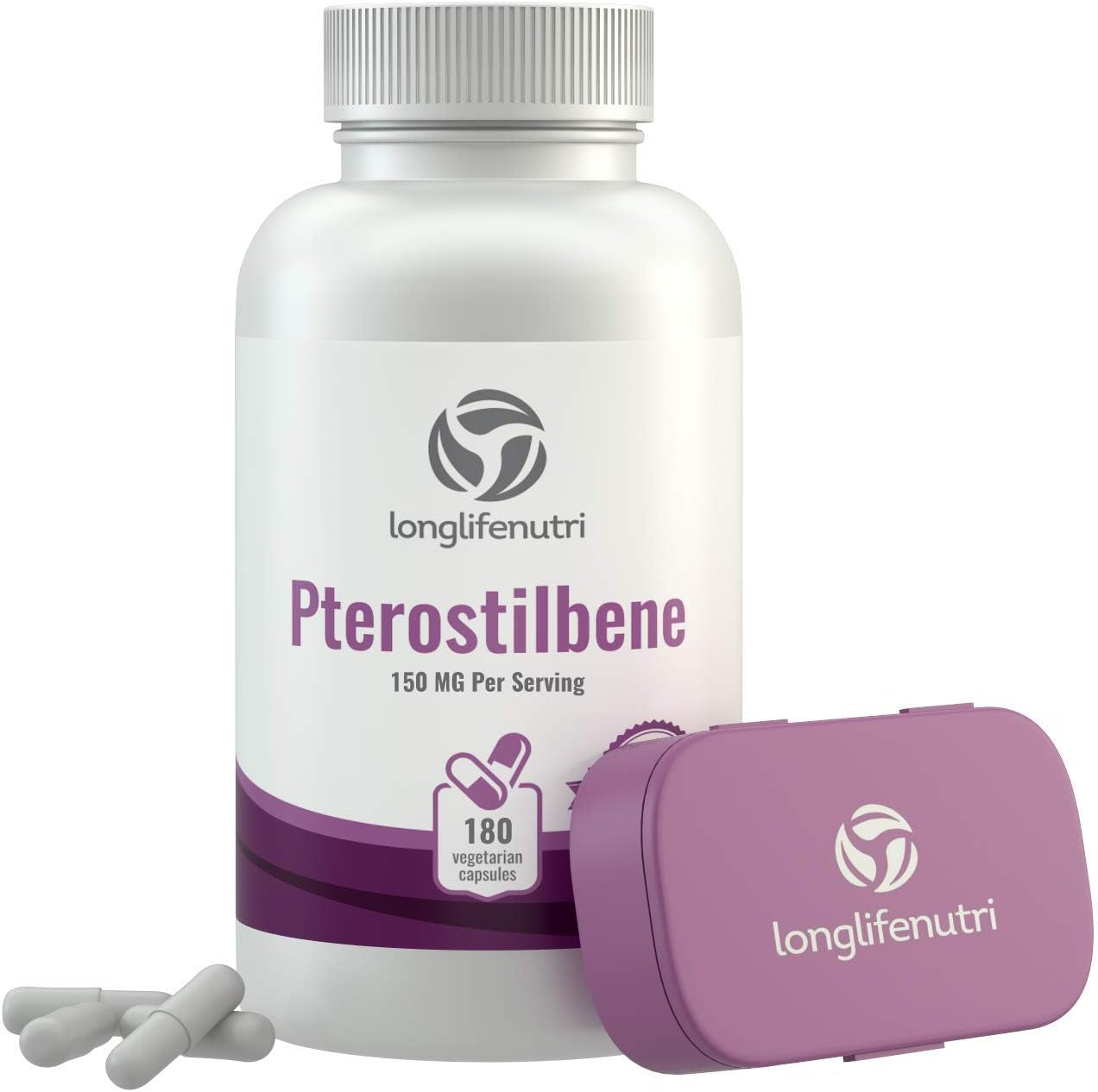 Pterostilbene 150Mg 180 Vegetarian Capsules | Made in USA | 75Mg per Pill | Natural Pure Powder