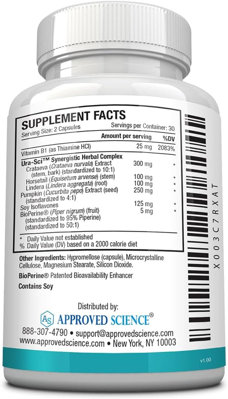 Approved Science Bladdersyl - Urinary Incontinence, Bladder Support - High Absorption - 180 Capsules - 3 Month Supply - Vegan