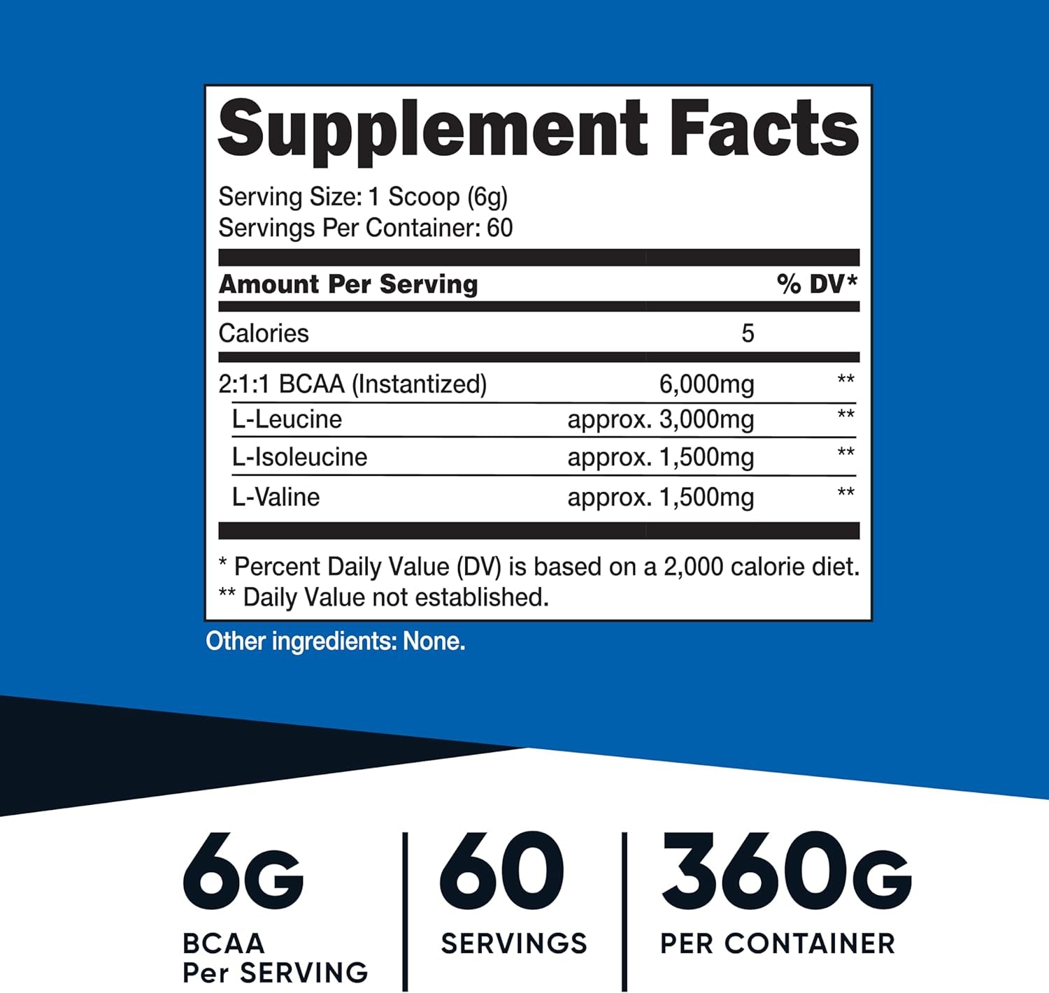 Nutricost BCAA Powder 2:1:1 (Unflavored, 60 Servings) - Vegetarian, Non-Gmo, Gluten Free, Branched Chain Amino Acids