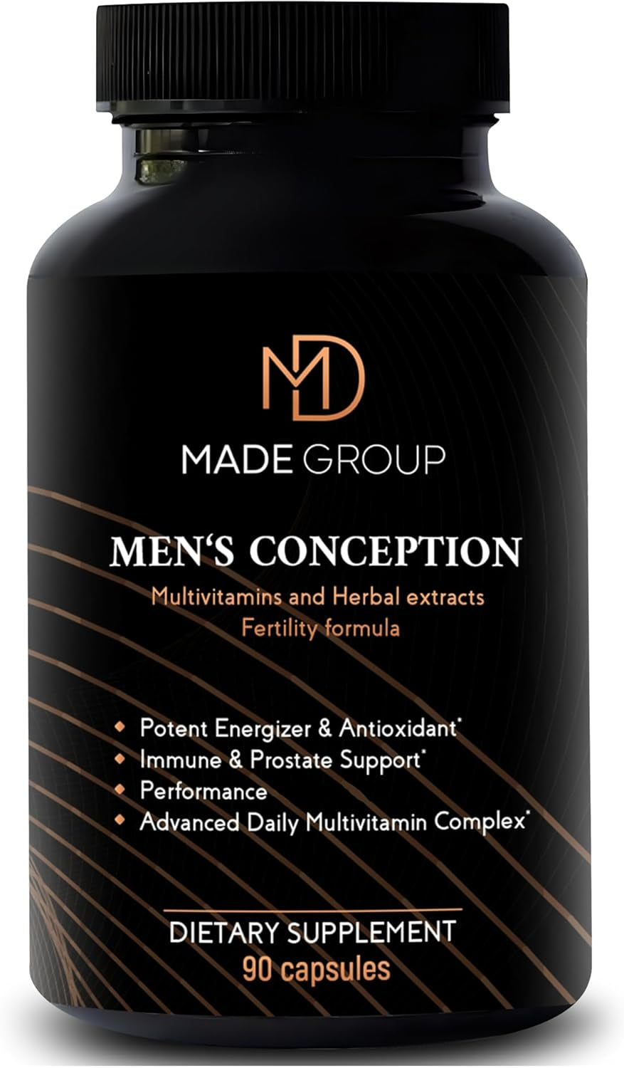 Made Group Advanced Man Fertility Multivitamins, Support Men'S Health & Normal Prostate Function, Sustain Vitality & Wellness, L-Arginine, 90 Capsules 