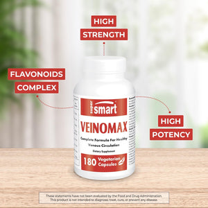 '- Veinomax (Advanced Complex) - with Diosmin, Hesperidin, Horse Chestnut, Vitexin - Veins Supplement | Non-Gmo & Gluten Free - 180 Vegetarian Capsules
