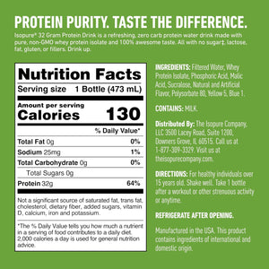 Isopure Zero Carb 32G Protein Ready-To-Drink, Whey Protein Isolate, Apple Melon, 16 Fl Oz (12 Bottles)