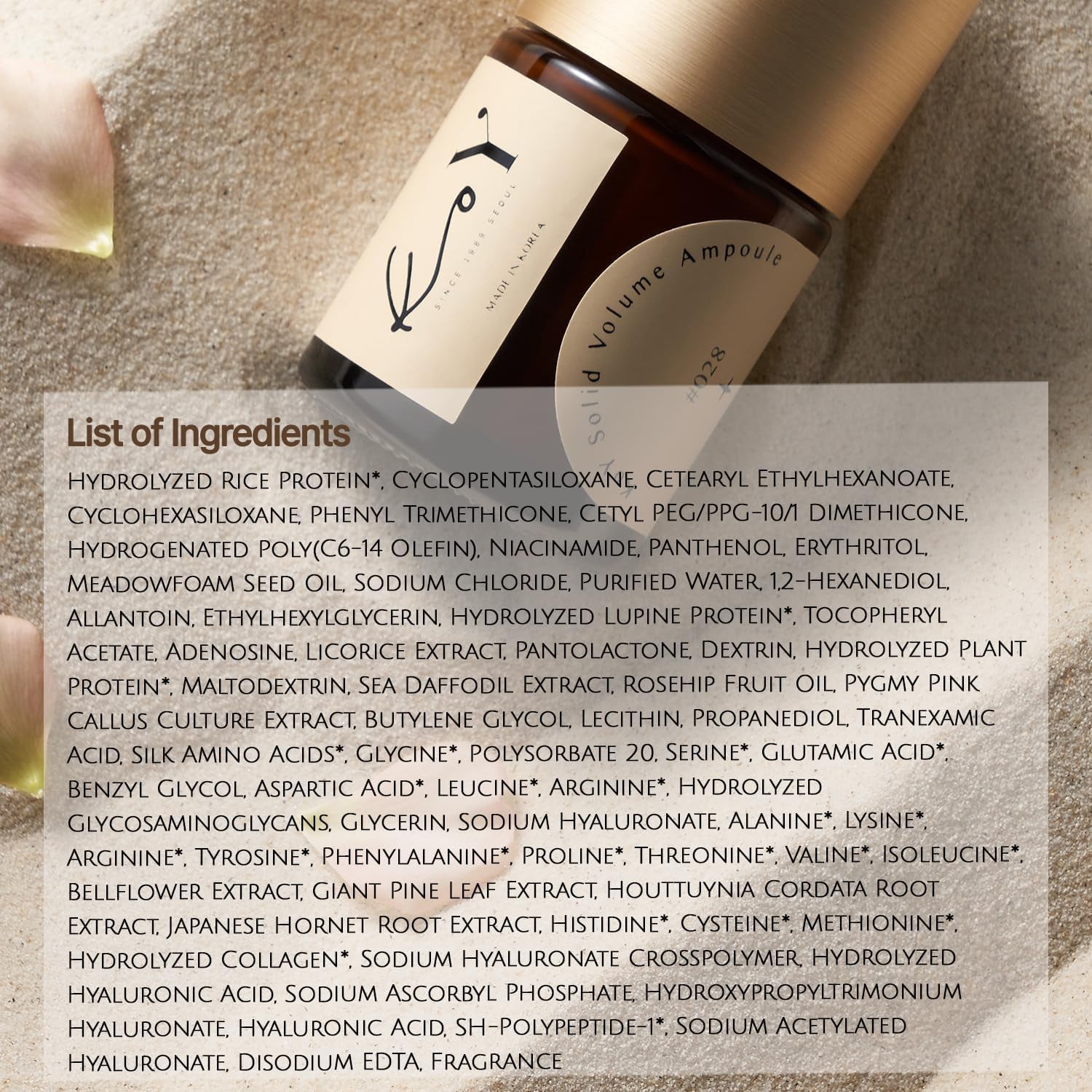 KOY Solid Volume Ampoule with Face Roller Spatula Appliactor - Filling with 71% High-Density Protein Base - Wrinkle Reduction and Elasticity - Unique Texture between Ampoule and Cream , 1.18 Fl.Oz