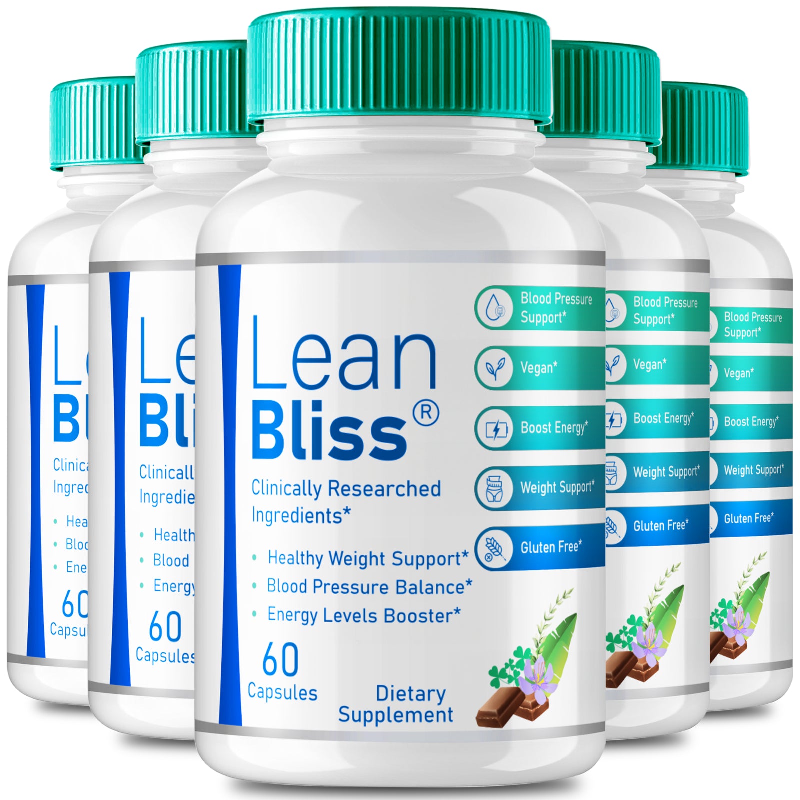 Lean Bliss Natural Slim Capsule Advanced Supplement - Official Formula (5 Pack)