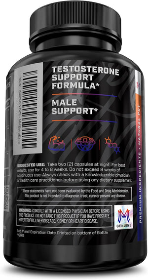 Testosterone Booster for Men – Estrogen Blocker & Natural PCT Post Cycle Therapy - Fenugreek, Tongkat Ali - Boost Stamina, Strength, Endurance, Energy, Vitality, & Muscle Growth – 60 Capsules