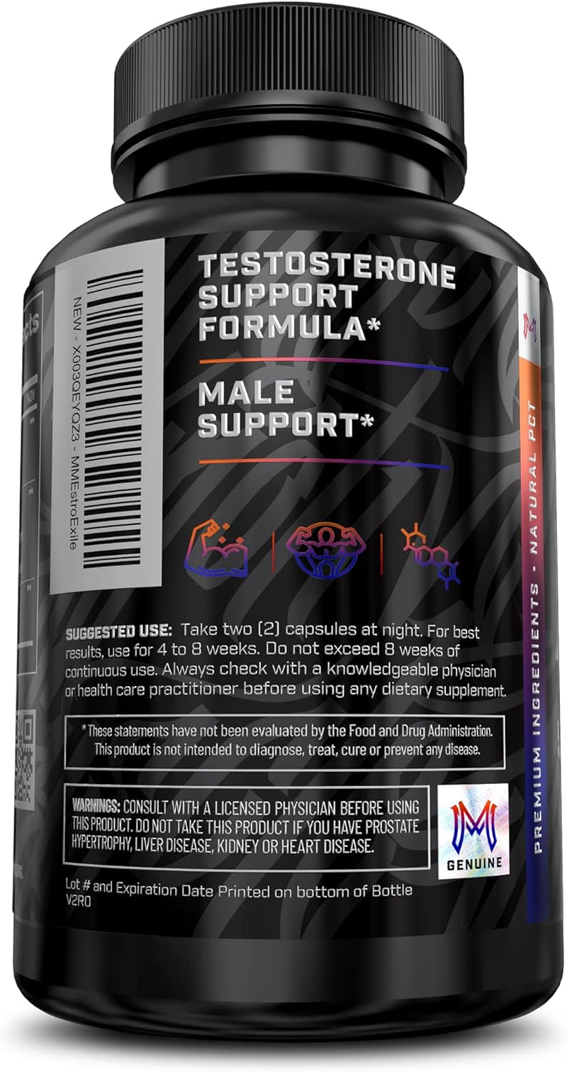 Testosterone Booster for Men – Estrogen Blocker & Natural PCT Post Cycle Therapy - Fenugreek, Tongkat Ali - Boost Stamina, Strength, Endurance, Energy, Vitality, & Muscle Growth – 60 Capsules