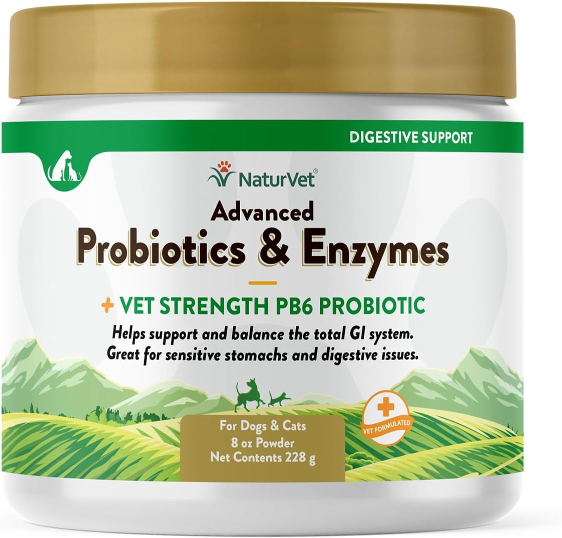 Veterinarian Strength Advanced Probiotics, Healthy Enzymes and PB6 Probiotic Supplement for Your Dogs Stomach, Intestine, Digestion and GI Tract Health, Made by Naturvet, 120 Soft Chews