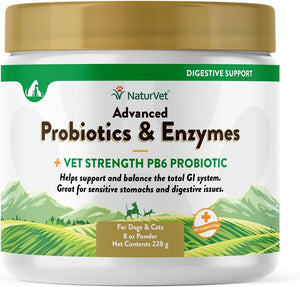 Veterinarian Strength Advanced Probiotics, Healthy Enzymes and PB6 Probiotic Supplement for Your Dogs Stomach, Intestine, Digestion and GI Tract Health, Made by Naturvet, 120 Soft Chews