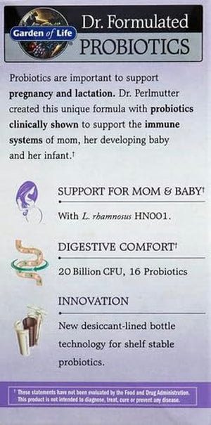 '- Dr. Formulated Probiotics Once Daily Prenatal - Acidophilus and Bifidobacteria Probiotic Support for Mom and Baby - Gluten, Dairy, and Soy-Free - 30 Vegetarian Capsules 