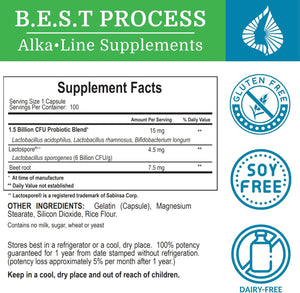 Alkadophilus (3 Pack) Best Process Alkaline — No Refrigeration Probiotic & Prebiotic Digestive Supplement — 1.5 Billion CFU of Good Bacteria & Beetroot