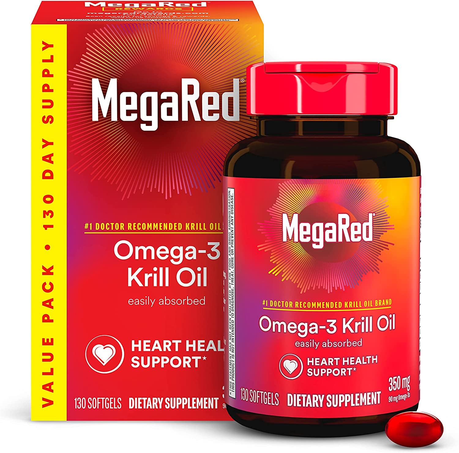Krill Oil 350Mg Omega 3 Supplement, 1 Dr Recommended Krill Oil Brand with EPA, DHA, Astaxanthin & Phopholipids, Supports Heart, Brain, Joint and Eye 