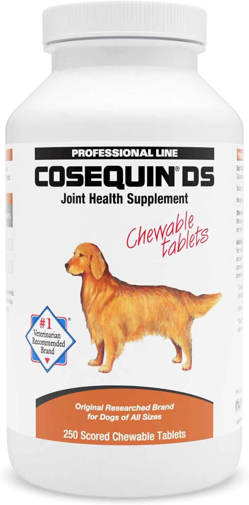 Nutramax Cosequin DS Joint Health Supplement for Dogs - with Glucosamine and Chondroitin, 250 Chewable Tablets