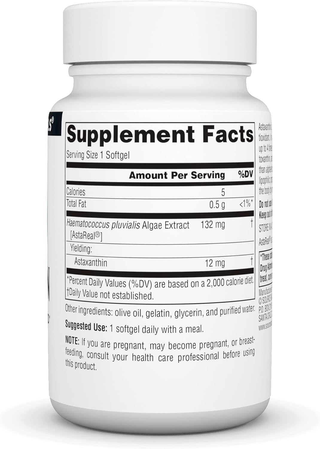 Source Naturals Astaxanthin, Antioxidant Carotenoid, 12Mg - 30 Softgels