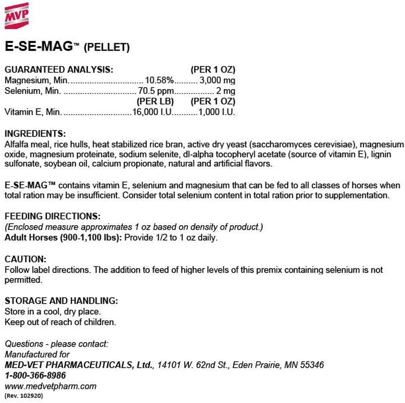 E-Se-Mag (10Lb) for Muscle Function & Recovery in Horses