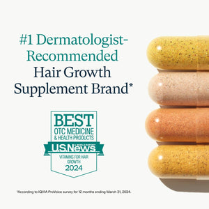 Nutrafol Women'S Vegan Hair Growth Supplements, Dermatologist Recommended, Plant-Based, Ages 18-44, Clinically Tested for Visibly Thicker, Stronger Hair - 2 Month Supply, 1 Bottle, 1 Pouch