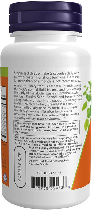 Supplements, Kidney Cleanse with Uva Ursi, Parsley Seed, Fennel, and Horsetail, 90 Veg Capsules