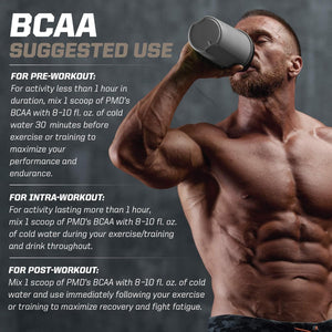 PMD Sports BCAA Stim-Free Amino Acids - Better Workout Performance, Enhanced Recovery, Daily Energy, Muscle Builder, and Muscle Sparing - BCAA Powder Drink Mix - Watermelon (30 Servings)