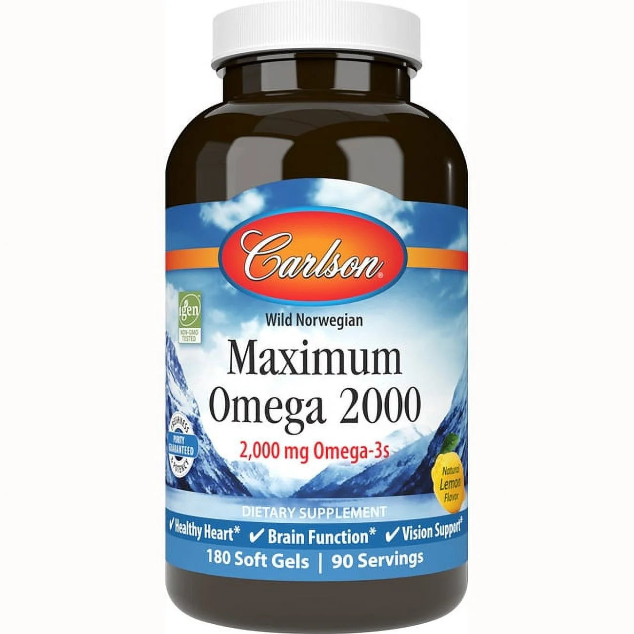 Wild Norwegian Maximum Omega 2000 - Lemon 2,000 Mg 180 Sgels