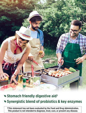 Probiotics with Enzymes | 60 Capsules | Stomach Friendly for Men and Women | Non-Gmo and Gluten Free Digestive Health Supplement