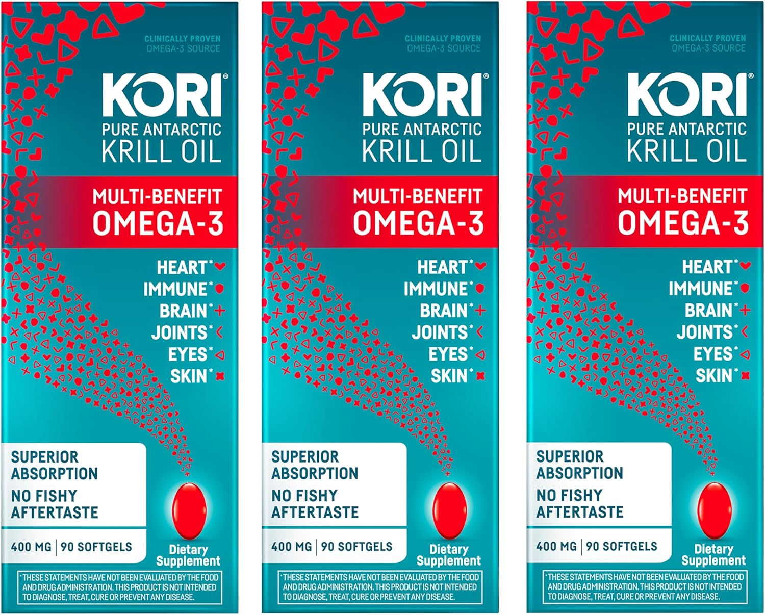 Kori Krill Oil Omega-3 400Mg, 270 Mini Softgels | Multi-Benefit Omega-3 Supplement | Superior Absorption Vs Fish Oil, Easy to Swallow