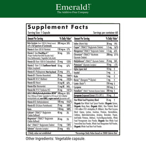EMERALD LABS Men'S 1 Daily Multi - Additive-Free Men'S Multivitamin - Includes Lycopene, Zinc, Vitamin D3, & More - Supports Bones, Prostate & Vision* - 60 Vegetable Capsules