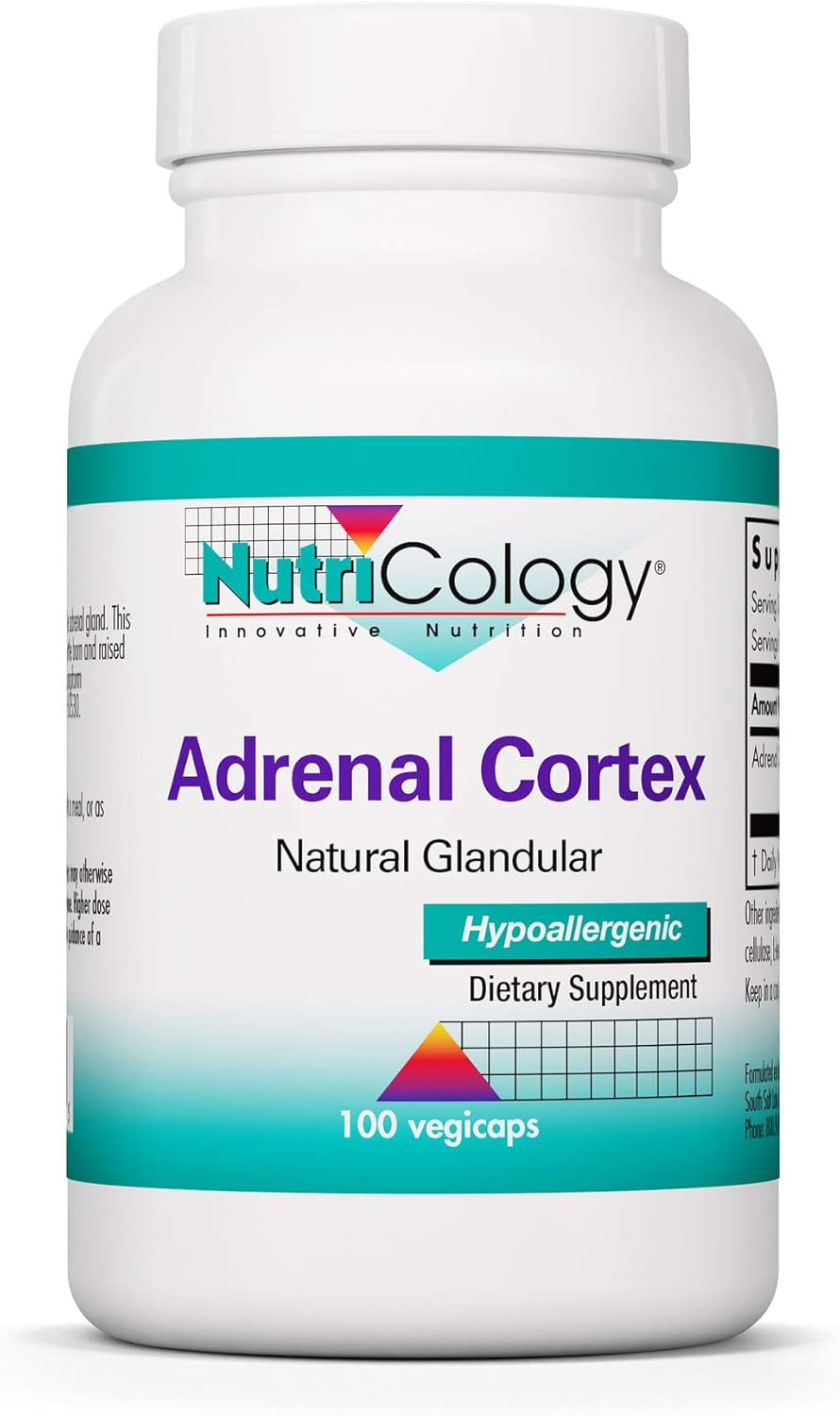 Nutricology Adrenal Cortex Glandular - Stress, Energy, Adrenal Support - 100 Vegicaps