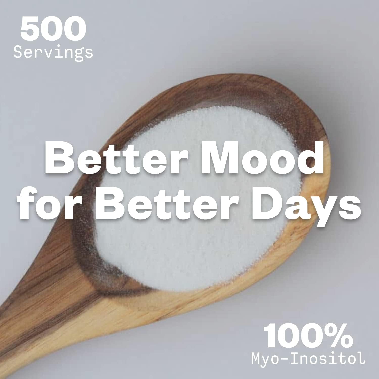 Myo-Inositol Powder, 250G, Fertility, Hormonal Balance and Ovarian Support, Pure Inositol Powder, Myo Inositol Supplement to Support Energy and Brain Wellness, Vegan, Non-Gmo, 500 Servings 