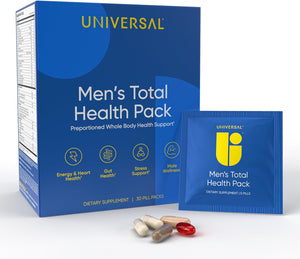 Men'S Total Health Pack Daily Multivitamin Supplement, Energy, Stress Support, Krill Oil, 22 Key Vitamins & Minerals, Vit D, C, B12, E, A, B6, K, Biotin, Zinc, Astaxanthin (30 Pack)