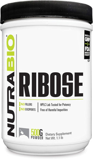 Nutrabio Ribose Supplement for a Healthy Heart and Energy Boost, 500G of Powder
