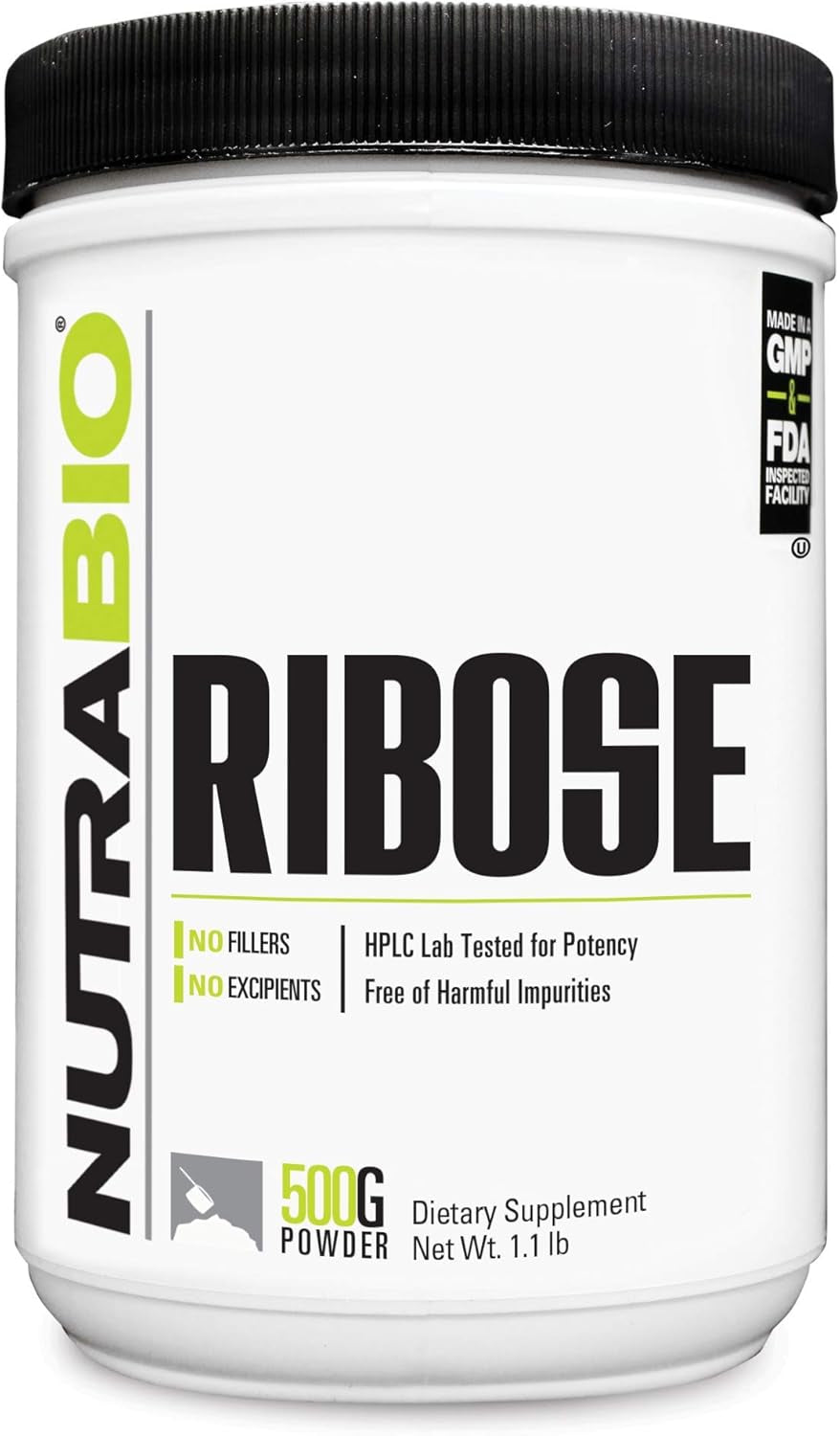 Nutrabio Ribose Supplement for a Healthy Heart and Energy Boost, 500G of Powder