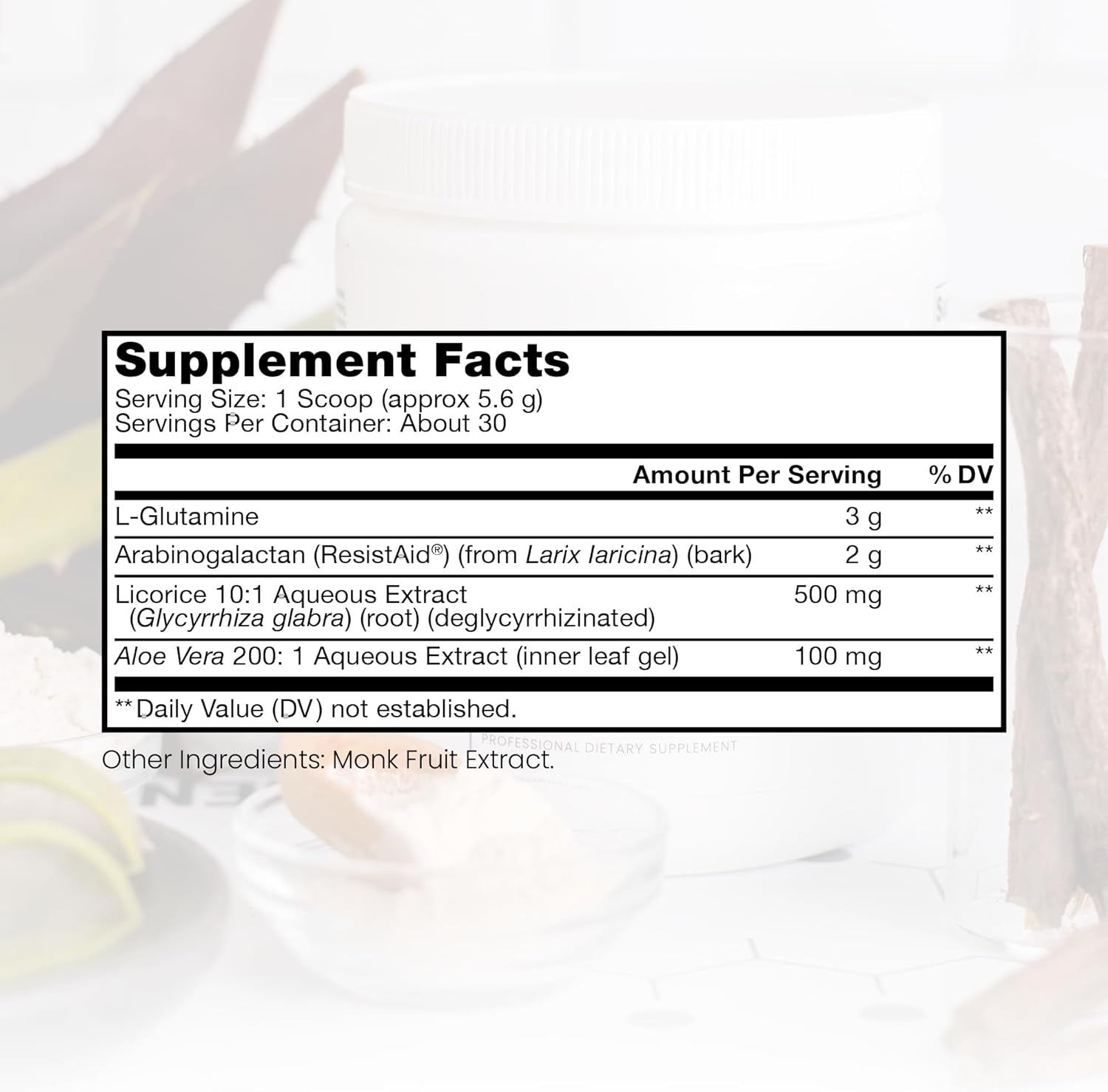 Leaky Gut Defense - Gut Health Supplement with L-Glutamine, Licorice Root Extract, Aloe Leaf, Arabinogalactan- (30 Servings, 168G) 