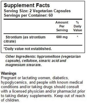 NSI Strontium - 680 Mg per Serving - 120 Vegetarian Capsules
