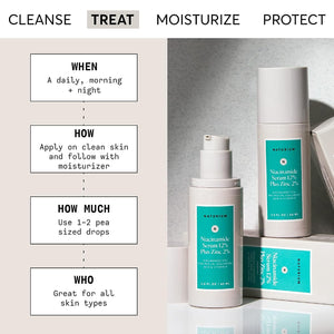 Naturium Niacinamide Face Serum 12% plus Zinc 2%, Skin Complexion Treatment & Pore Minimizer, with Hyaluronic Acid & Vitamin E, 1 Oz 