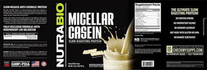 Nutrabio Micellar Casein Protein Powder, 2 Lbs, Dutch Chocolate 