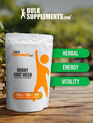 Bulksupplements.Com Horny Goat Weed Extract - Epimedium Extract, Horny Goat Weed Herbal Supplements, Horny Goat Weed Powder- Gluten Free, 1000Mg per Serving, 500G (1.1 Lbs) (Pack of 1)