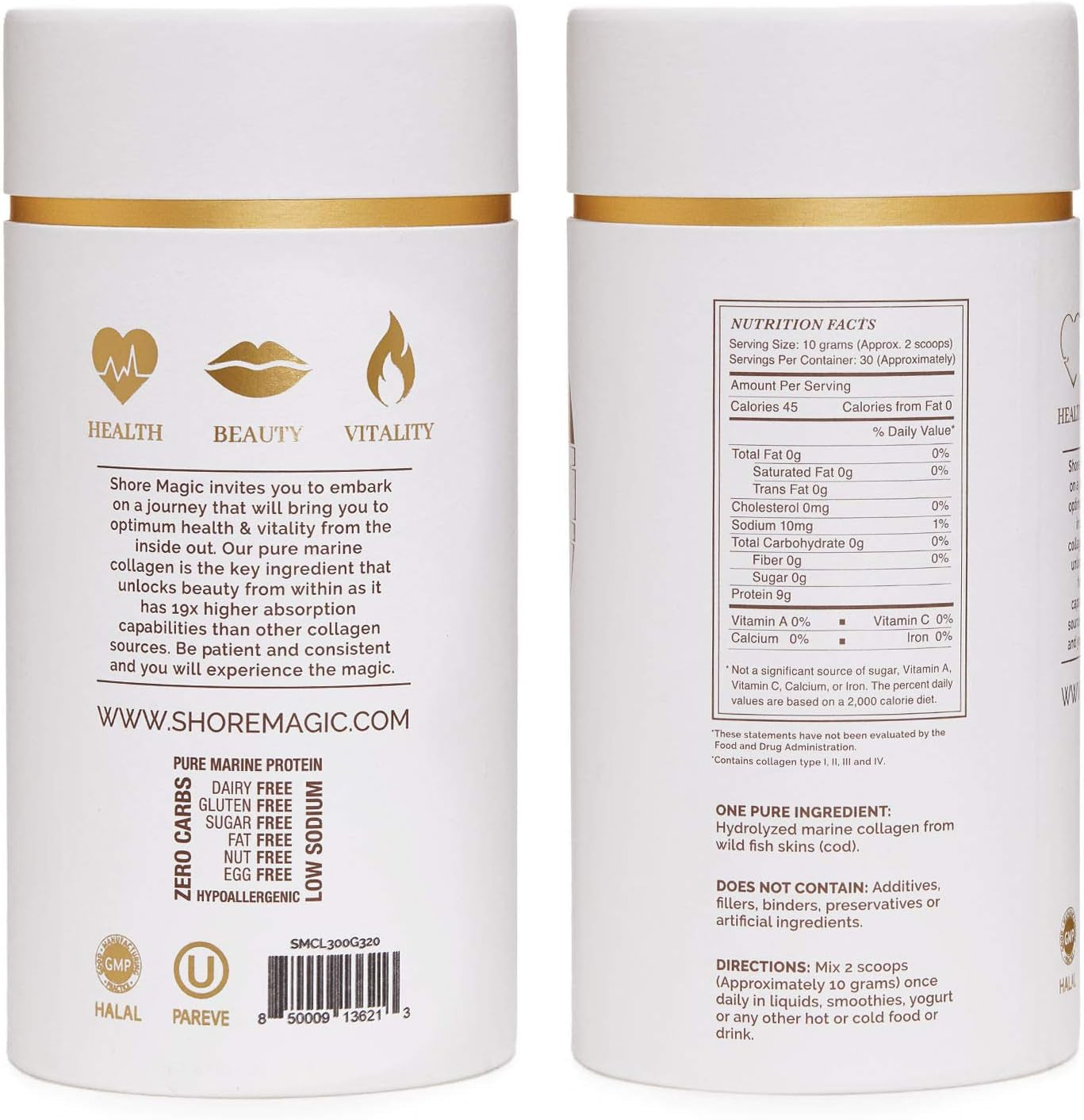 Premium Marine Collagen Powder with Type I II III and IV Hydrolyzed Peptides for Women Men Sustainably Sourced Wild Fish Unflavored Certified Halal Kosher - 4 Month Supply (Price 3 Months)