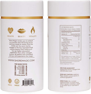 Premium Marine Collagen Powder with Type I II III and IV, Hydrolyzed Peptides for Women and Men, Sustainably Sourced from Wild Fish, Unflavored Certified Halal Kosher - 14.82 OZ Canister