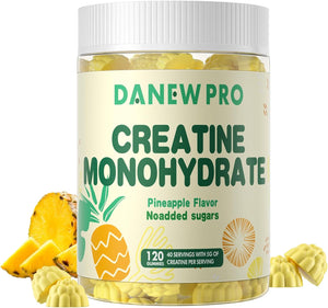 Creatine Monohydrate Gummies 5000Mg for Men & Women, Creatine Monohydrate for Muscle Strength, Muscle Builder, Energy Boost, Pre-Workout Supplement(120 Count)-Pineapple Flavor 